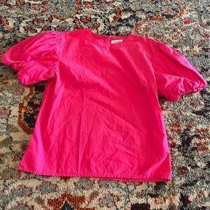 Olivia James The Label Annie Pink Puff Sleeve Top size S like new smoke pet free